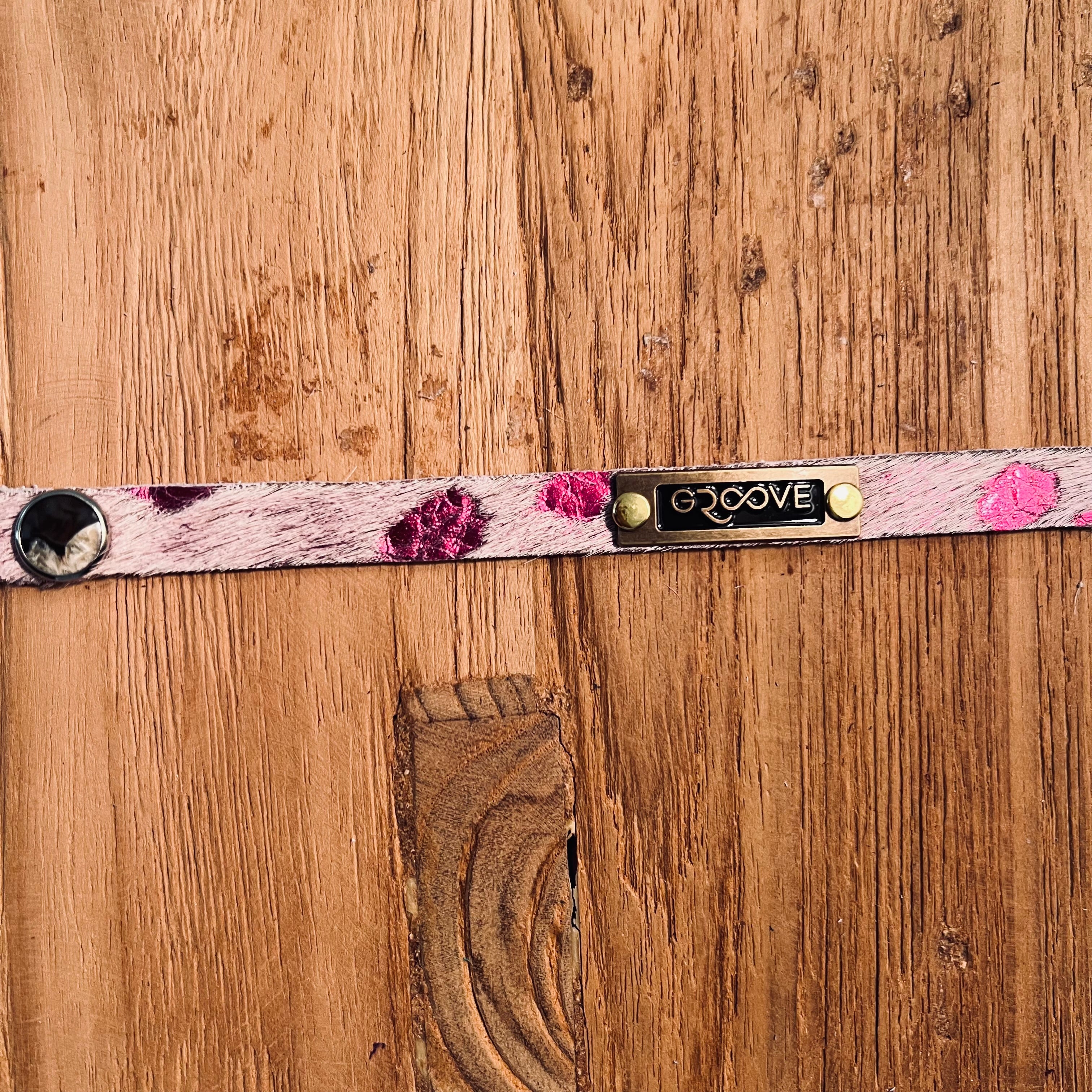 Groove Logo Leather Bracelet