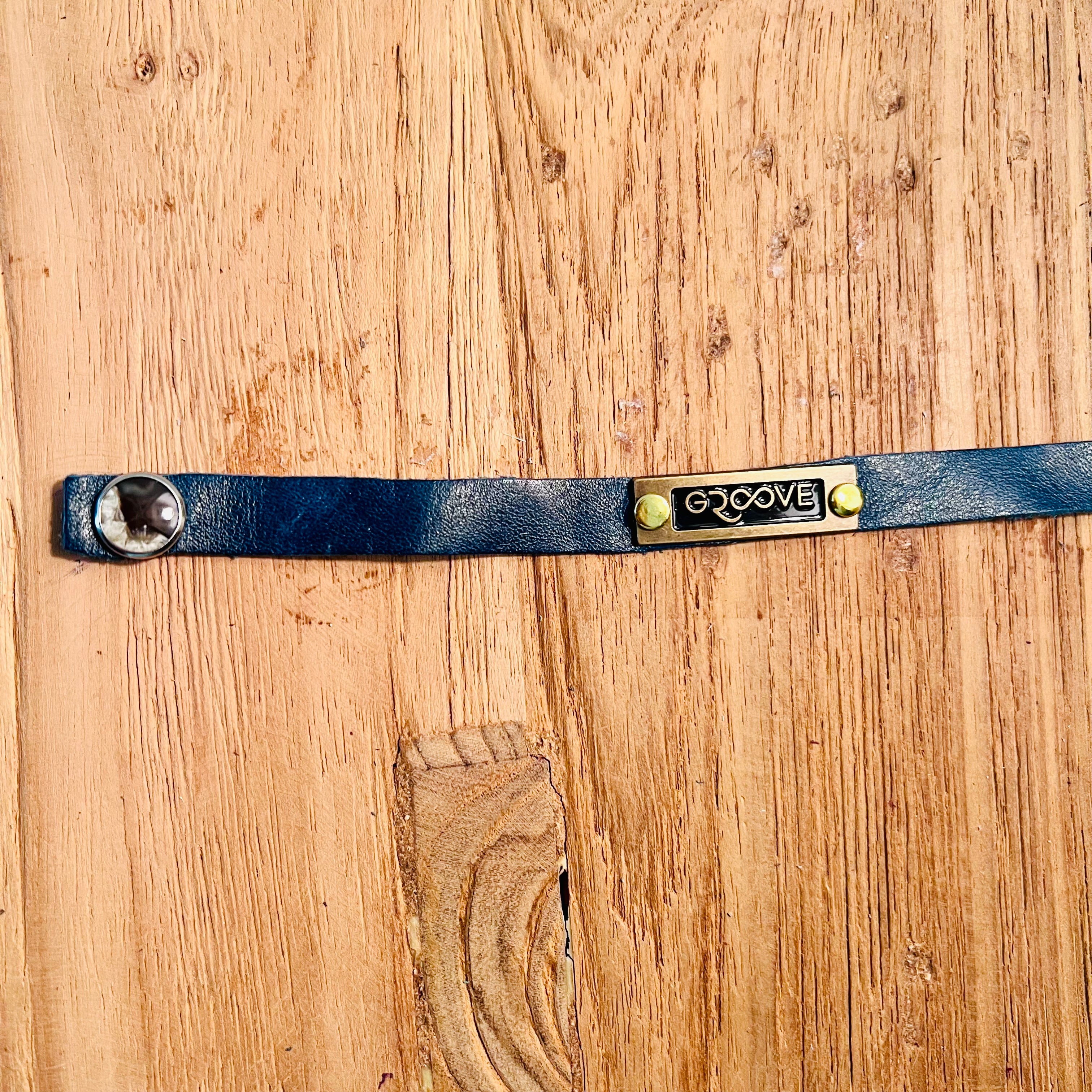 Groove Logo Leather Bracelet