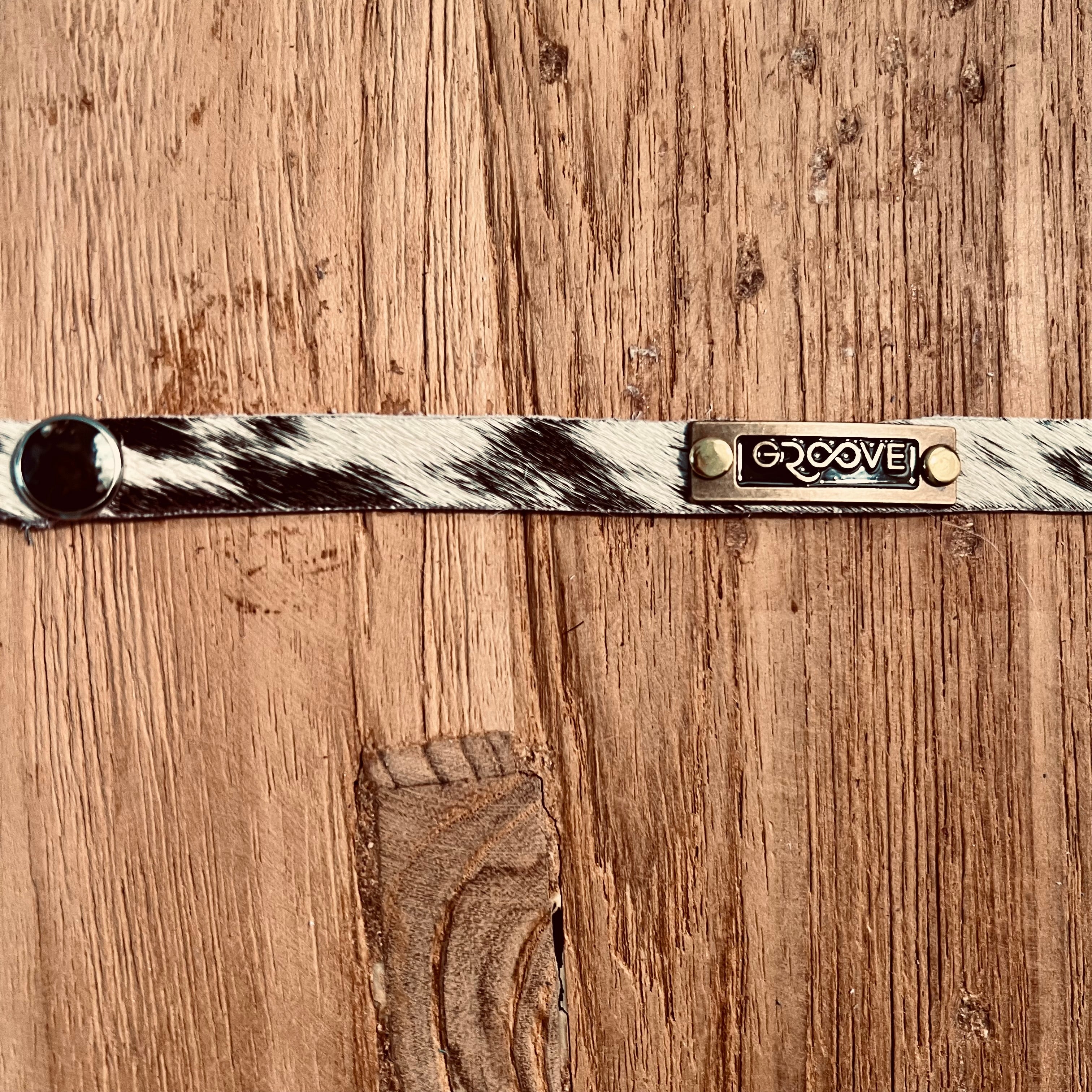 Groove Logo Leather Bracelet