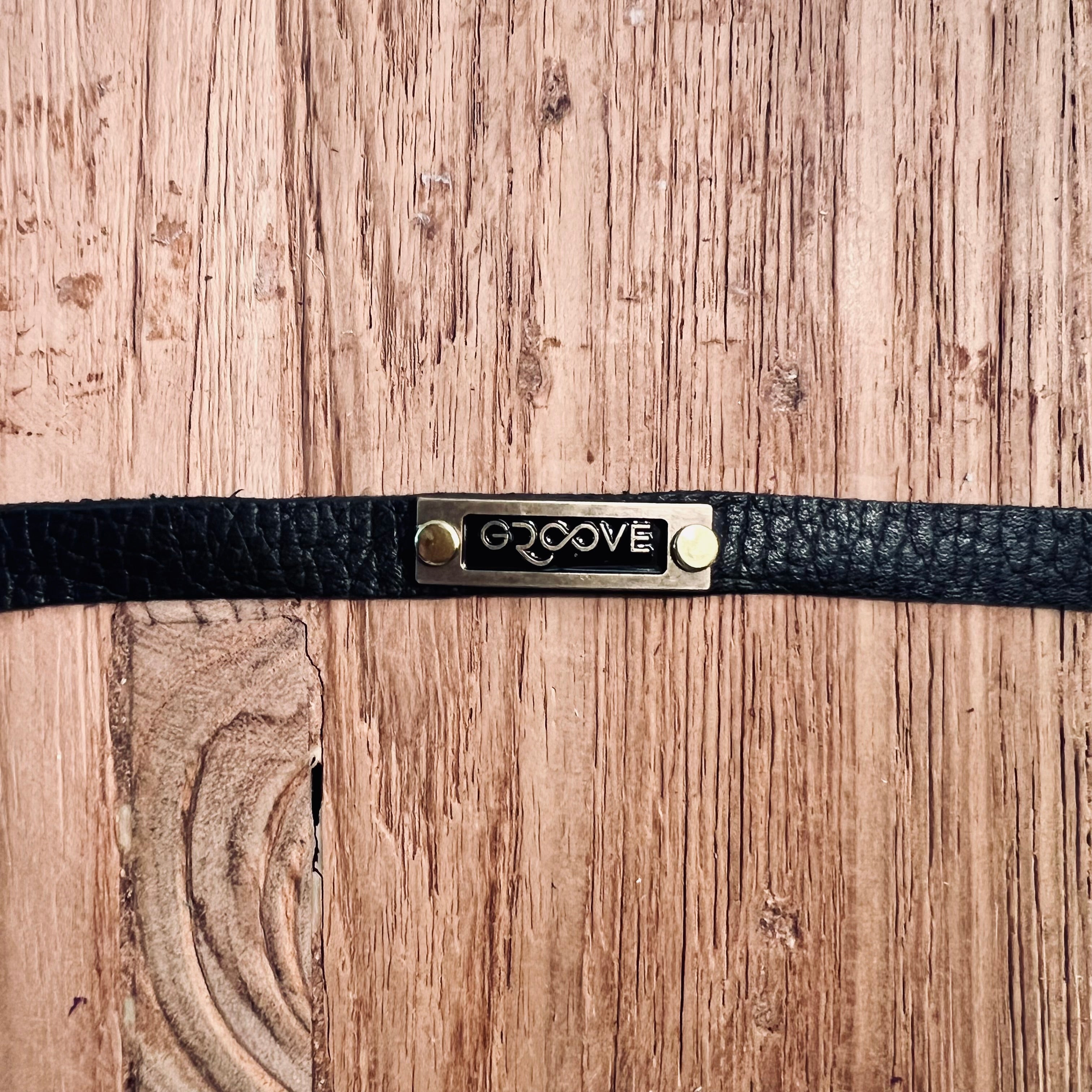 Groove Logo Leather Bracelet