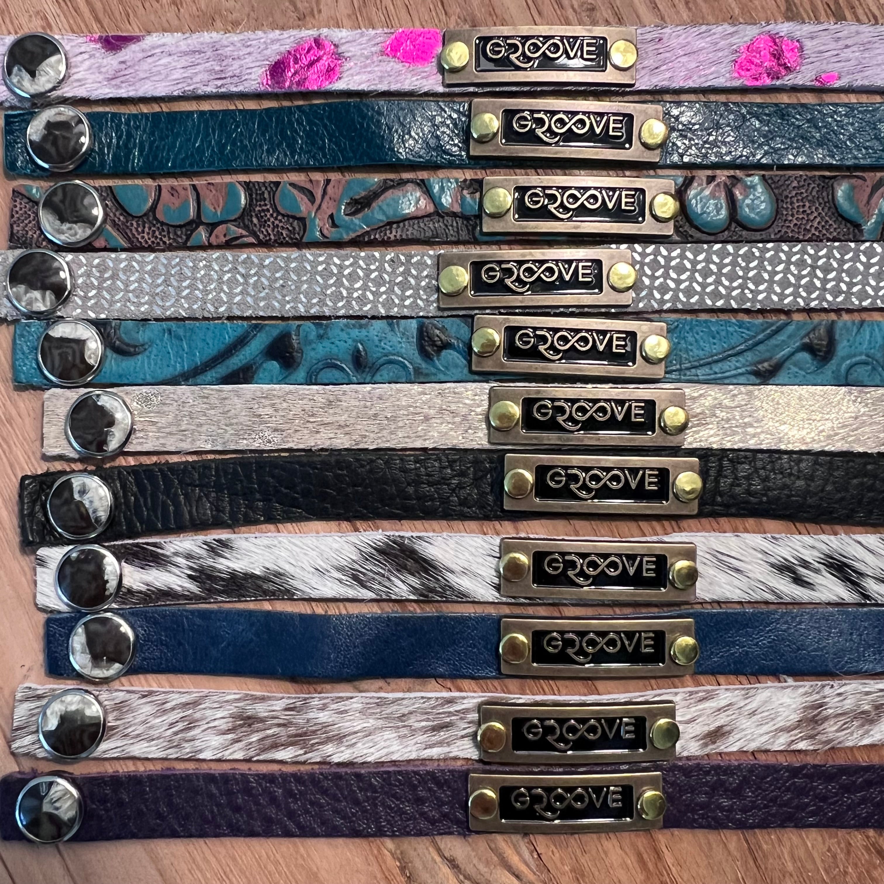 Groove Logo Leather Bracelet
