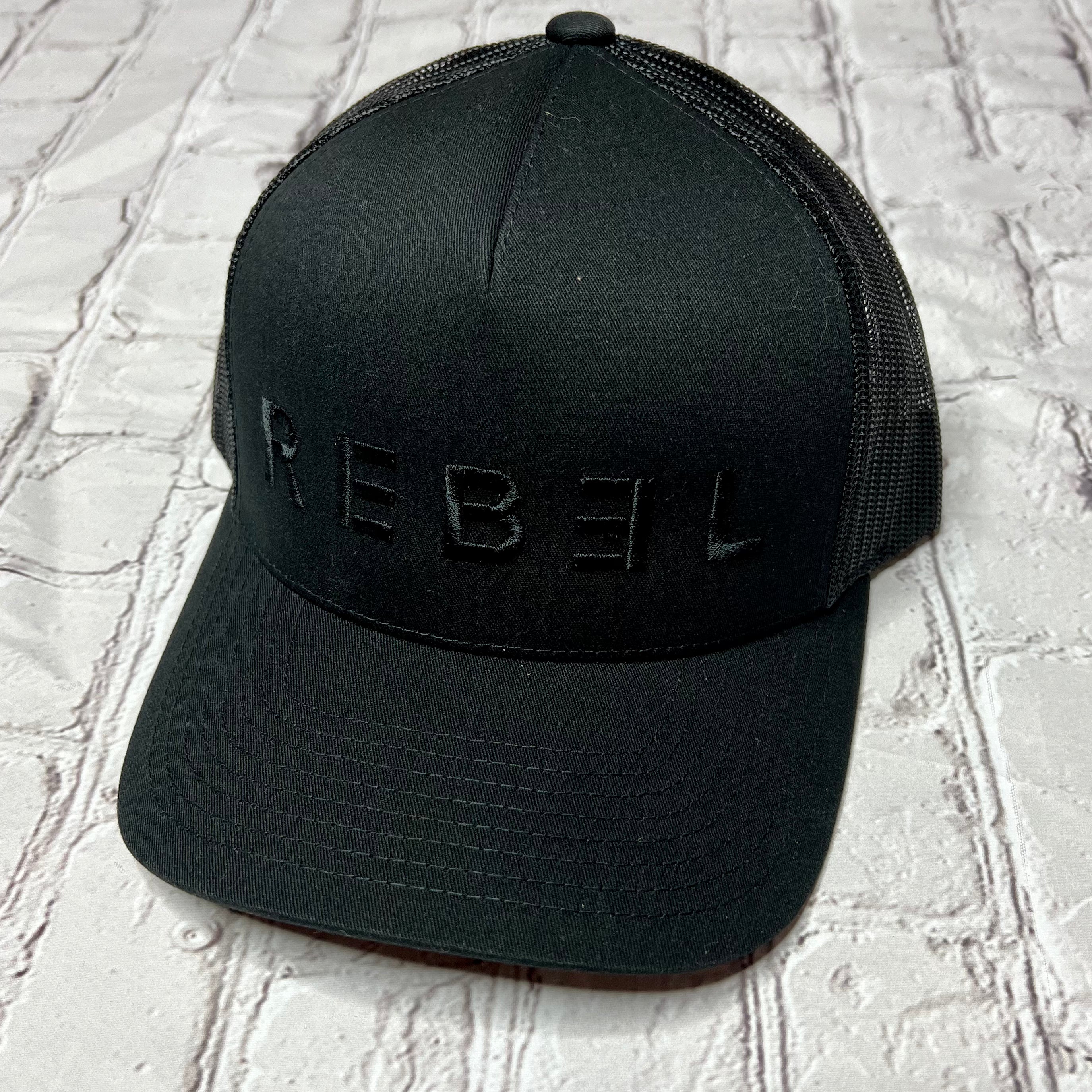 Black on Black REB3L Logo Trucker Hat