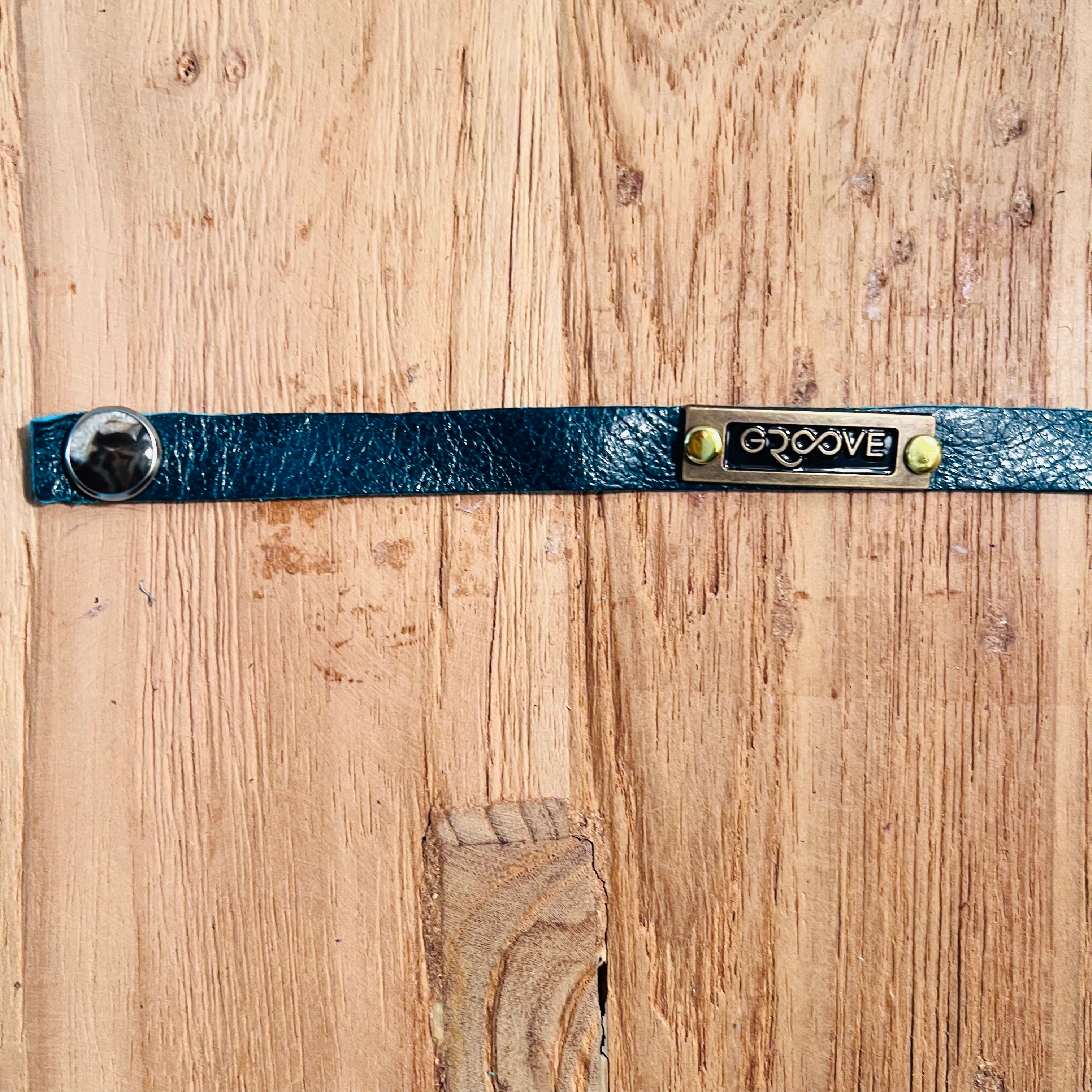 Groove Logo Leather Bracelet