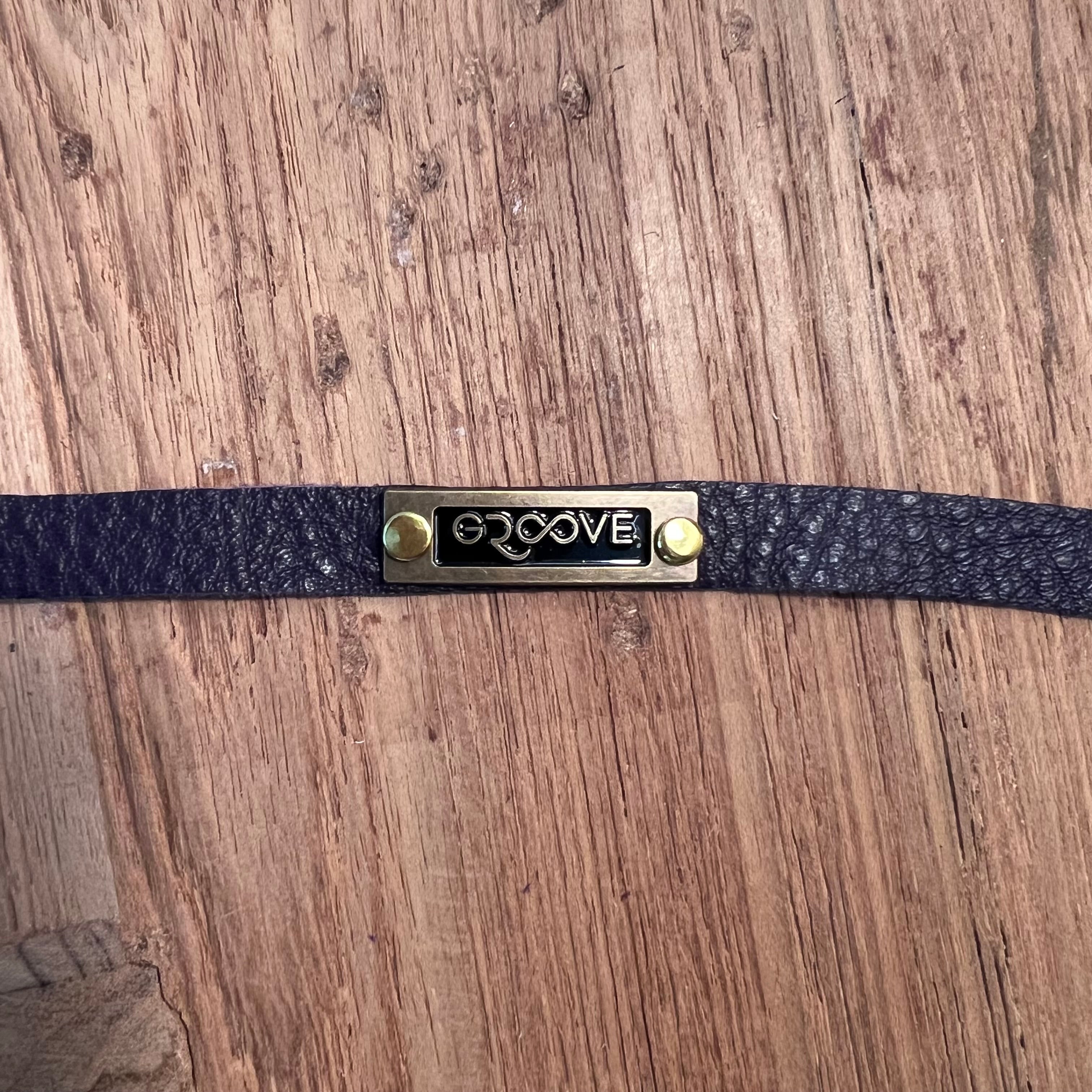 Groove Logo Leather Bracelet