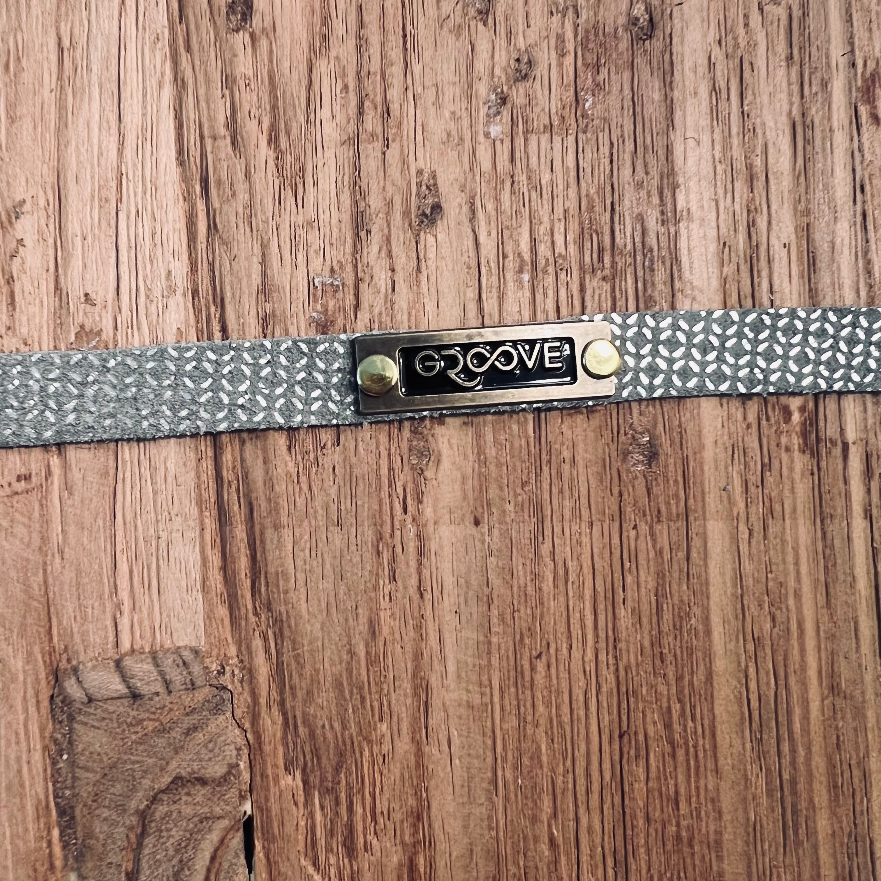 Groove Logo Leather Bracelet