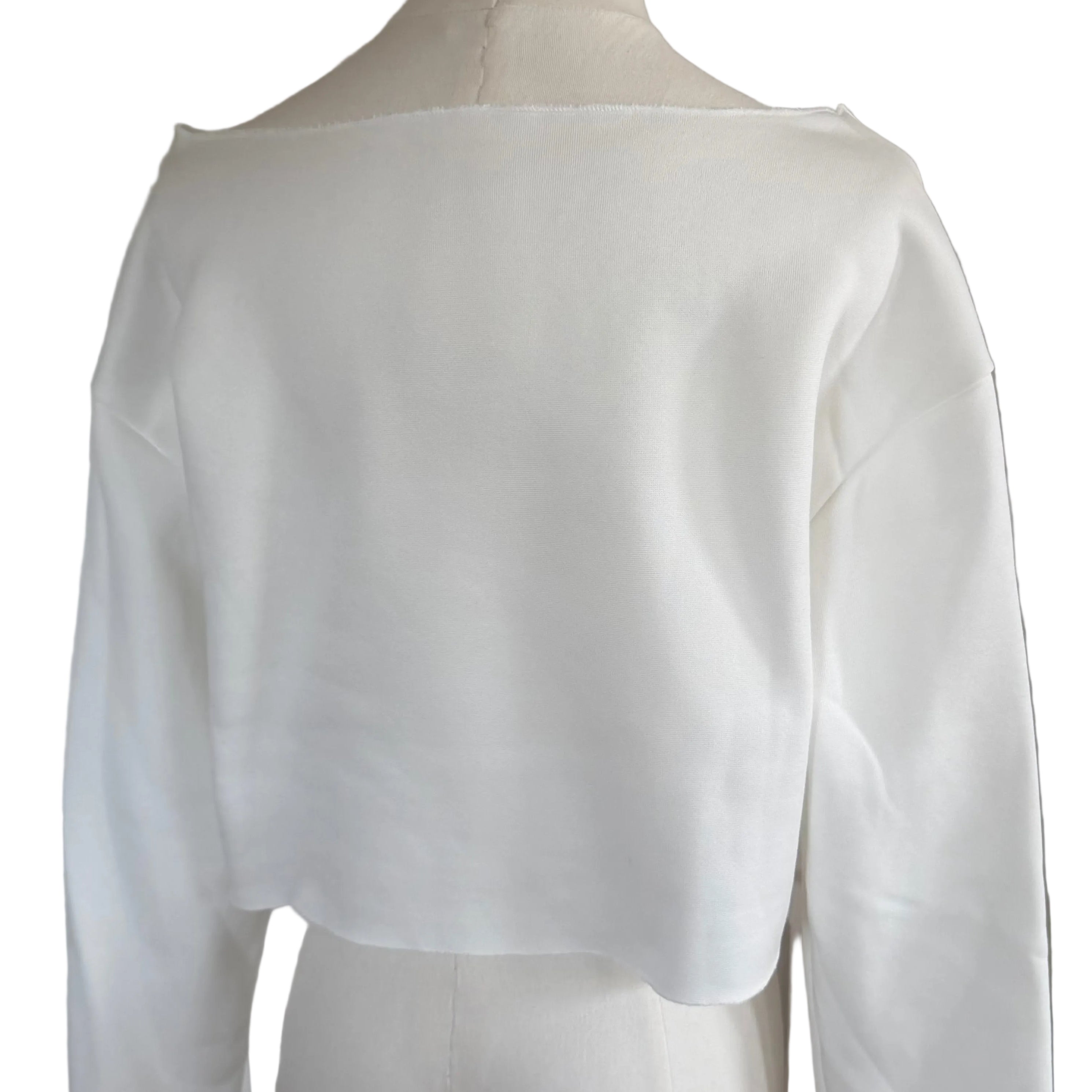 REB3L X Off-the-Shoulder Anniversary Crop Crew (White)
